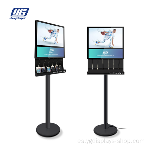 LCD de 27 &quot;con estación de carga con soporte para folletos koisk